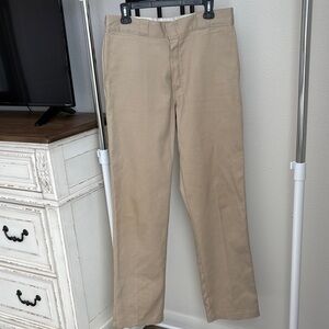 Men's Khaki Straight-Leg Pants
